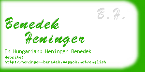 benedek heninger business card